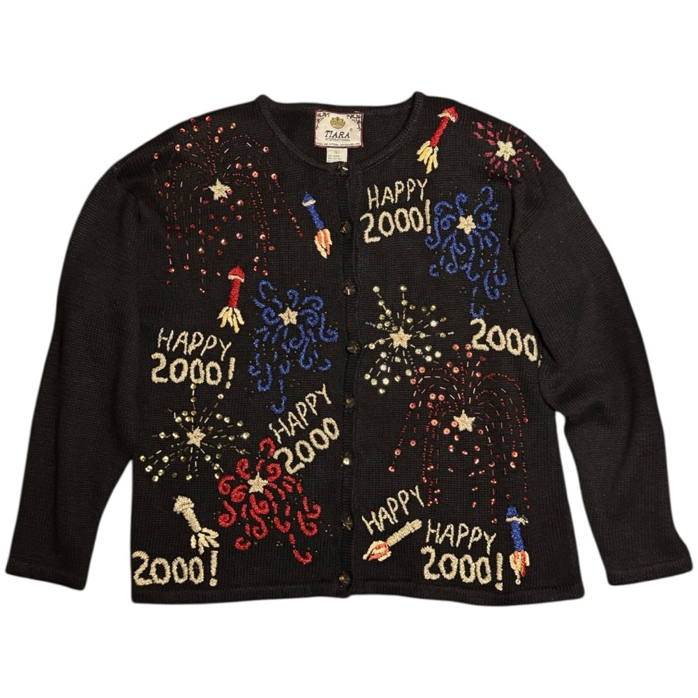 Tiara New Year 2000s Winter Vintage Y2k Cardigan